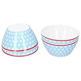 Ylwxzenith 4pcs 6 Zoll Salat Bowl Set, wunderschönes Nachahmung von Porzellan -Geschirr, Herbst und Verbrühung, einzigartiges Muster, dürftiges Melaminmaterial, ideal für den Gebrauch zu (Dot)