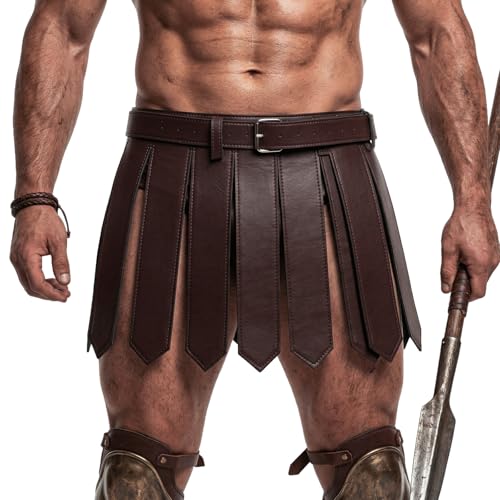 Jupe romaine médiévale en cuir Jupe viking réglable pour cosplay