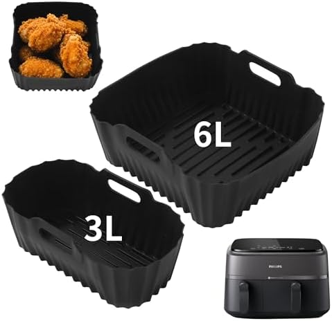 2 Pièces Accessoires Air Fryer pour Philips 3000 Dual Basket 9 Li...