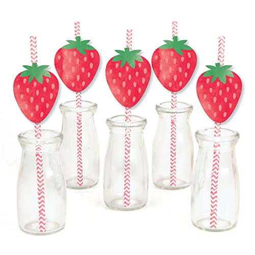 Decoración Pitillos Papel Fresa Berry Sweet Set 24 miniatura 1