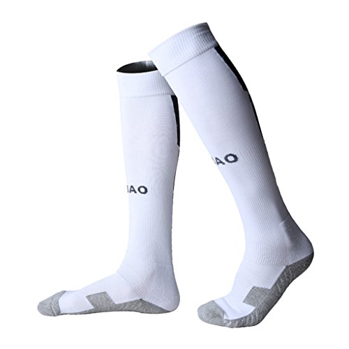 White soccer socks women long tube cushioning football socks for …