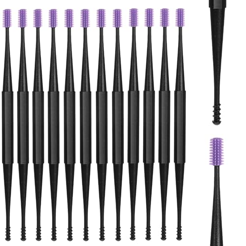 12 Pcs Double Sided Head Ear Wax Removal Tool, Spiral Soft Silicone Ears Cleaning Kit Reusable Safe Ears Scratcher Scoop Tool Ear Picker Flexible Earwax Cleaners for Olders Adult
