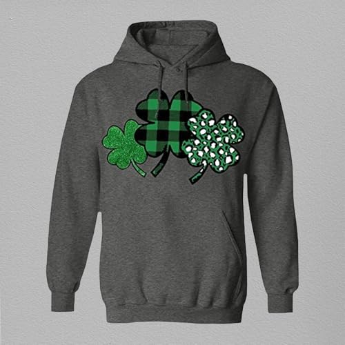 Sudadera con capucha San Patricio 3D en gris ceniza talla S con estampado premium 2