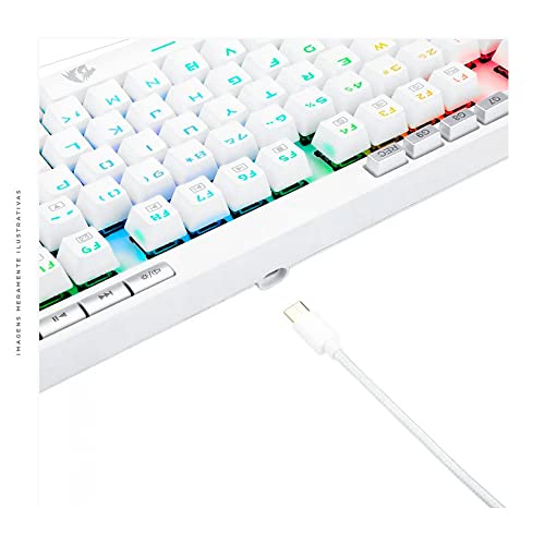 Redragon TECLADO OPTICO GAMER MAGIC-WAND PRO RGB BRANCO SWITCH VERMELHO ABNT2