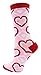 Heart Print Crew Socks for Women, Bulk Valentines Day Pink Love Colorful Pattern Novelty Galentines, Mothers Day