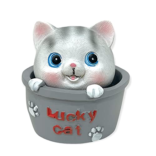Image of AUGEN Polyresin Cute Cat Happy Bobblehead Idol Statue Showpiece for Home Decor Decoration and Gifting (1 Piece,7532F-B)