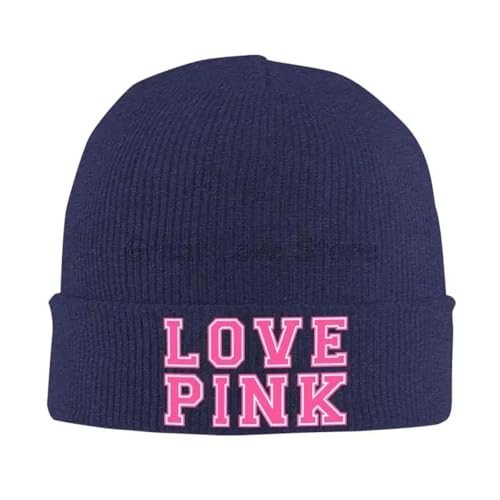 Gorro de puntoLove Gorro Rosa Estampado Sombreros de Estilo Unisex Cálidos y Suaves Gorros de Tope de otoño e Invierno Regalo para Mujeres Regalo Deportivo