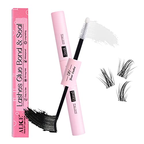 ALICE Lash Bond and Seal, Cluster Lashes Glue for DIY Eyelash Extensions, Super Strong Hold No-Latex Waterproof Adhesive Eyelash Extension Glue (10ml)