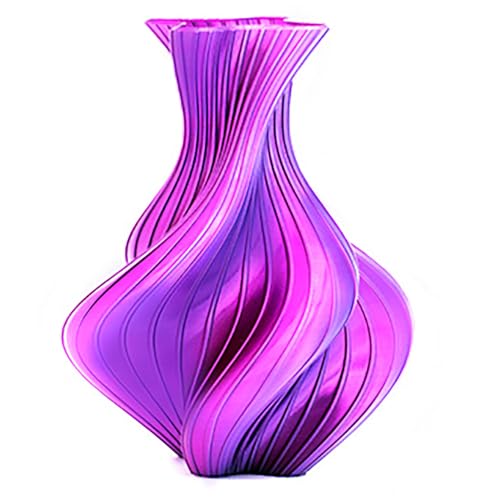 Image of Silk Dual Color Purple Fuchsia PLA 1.75mm 1kg Shiny 3D Printer Filament FDM | Silk finish Bi color Purple Fuchsia Coextrusion Shiny Smooth transition Neatly wound 1kg spool 2.2lbs for Bambu Creality AMS