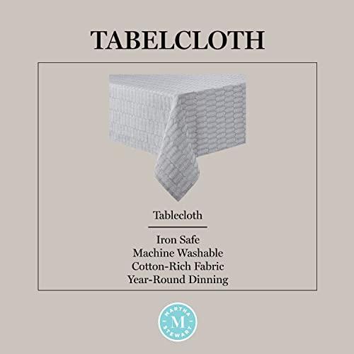 Martha Stewart Honeycomb Modern Farmhouse Tablecloth, Charcoal Grey, 60"x102" by Martha Stewart - Image 4
