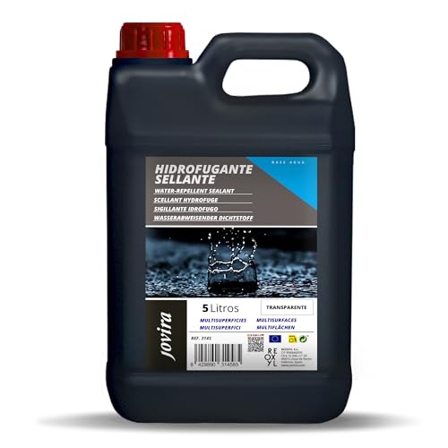 JOVIRA PINTURAS 5 L Sellador Impermeabilizante Transparente. Película impermeable, asilante, exterior e interior. Piedra natural, cemento, tejados, paredes, morteros, ladrillo, etc. (5 Litros)