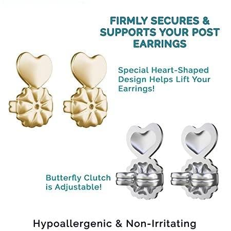 Earring Lifters Earbacks for Earlobe Support, Plated