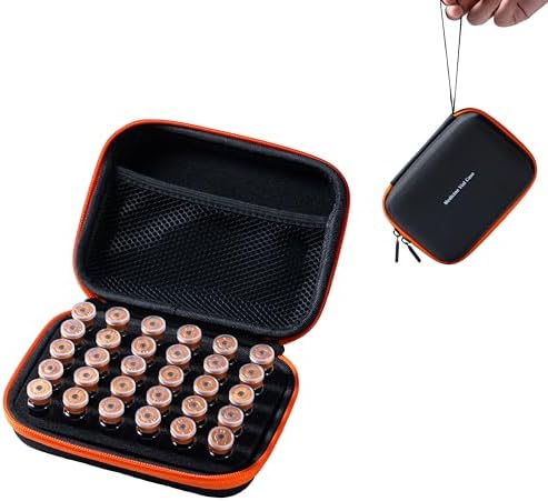 30 Slots, Peptide Vial Case for Fridge, Fits 1-3ml Vials for Peptide, Insulin and GLP-1 Storage, with Hand Strap and Logo, Black and Orange Zipper, Case Only, Pack of 1