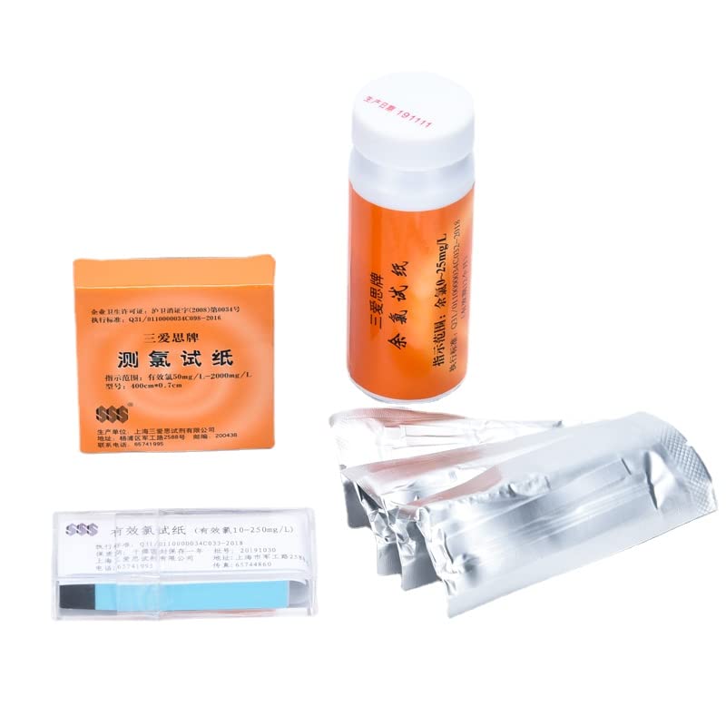 5 Cajas/Paquete de Laboratorio 0-25 MG/l 10-250 MG/l 50-2000 MG/l Papel de Prueba de medición de Cloro Papel de Cloro Residual for experimentos Escolares (Size : 0-25mg per Liter)