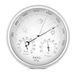 QWORK® Estación Meteorológica Analógica 3 en 1 Diá...: Estación meteorológica multifuncional: barómetro integrado (960 - 1050 hPa), termómetro (-20 a 60 °C) e higrómetro (0 a 100 % HR) permiten observaciones climáticas completas. Alta calidad: marco robusto de acero inoxidable combinado con una cubierta ...