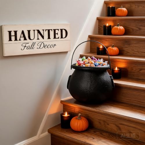 3 Inch Black Witch Cauldron Halloween Candy Bucket for Halloween Party — view 6