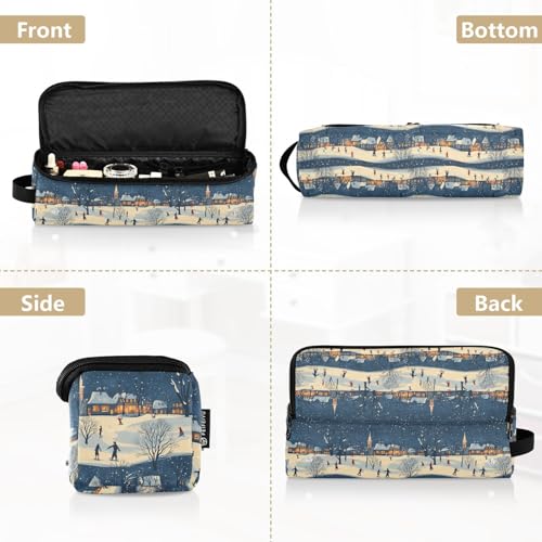 Bolsa de viaje resistente al calor Night with Happy Marble para herramientas de cabello como planchas y rizadores, organizador portátil miniatura 5
