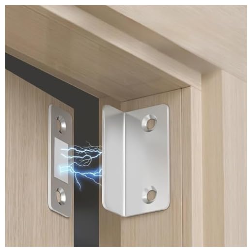 2 Pack Strong Alloy Magnetic Door Catch Latch No Drilling for Cabinets Sliding Doors Easy Installation Heavy Duty Adhesive Mount Secure Hold Durable Hardware Home Use