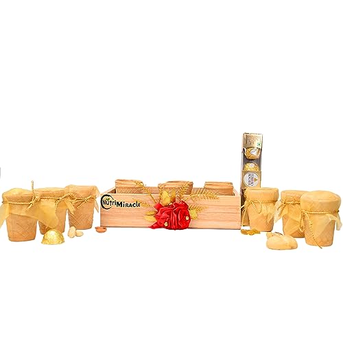 Image of NUTRI MIRACLE Corporate Edible Cups with Chocolate Dry Fruits and Nuts | Office Diwali Goodies Gift