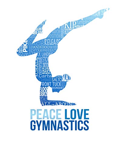 Gymnastics Personalized Silhouette Typography Print -Printchicks Gymnast Peace Love Custom Poster Wall Decor #TOP6