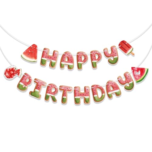 Watermelon Happy Birthday Banner Pre-strung