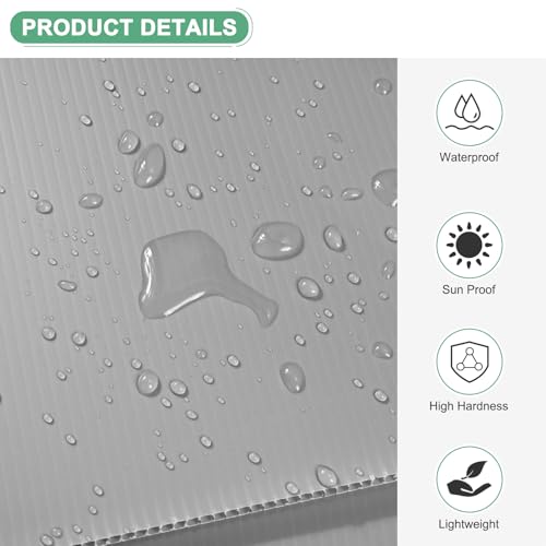 Image of M METERXITY 2-Pack Corrugated Plastic Sheets, 8 Inch x 12 Inch Waterproof Blank Corrugated Poster Board Yard Signs for Garage Sale /Office /Classroom /Party /Lawn Sign Road [3mm Thick, Gray]