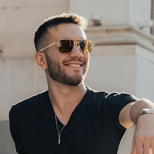 Aviator Sunglasses for Men Women, Polarized Driving Metal Frame Pilot Sun Glasses with UV Protection2