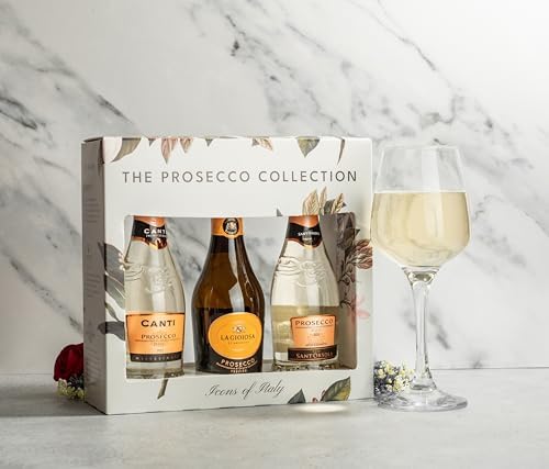 The Prosecco Collection - a gift box of 3 of Italyโs most famous Prosecco brands; Canti, La Gioiosa & SantโOrsola - 3 x 20cl bottles