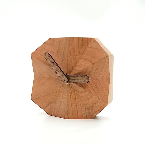 WONQEXZ Desktop Clock,Wooden Desktop Clock,Decorative Desk Clock,Mute Table Clock,Wooden Desk Clock,Cherry Brownish,1.3