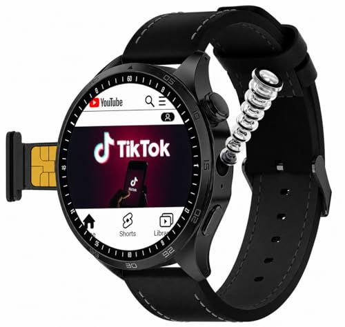 HainoTeko FG-8 5G Android Smart Watch with SIM Card Support AMOLED Display Download Any App GPS WiFi Bluetooth Calling & Social Media Access (Black)