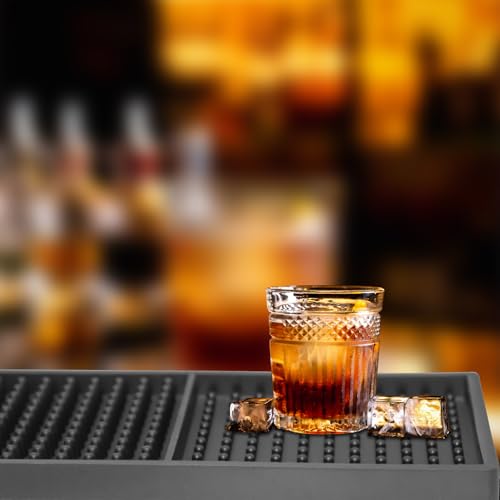 2 Packs Bar Mats 24 " x 3 " With Absorbent Towel,Bar Matts,Non-Slip Bar Service Spill Mat,Coffee Mat for Home Bar,For Cocktail Bartender Restaurant Kitchen Counter Top Cup Barber Station Mats by Shouken - Used condition - Image 8
