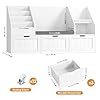 FOTOSOK 55.1’’ Kids Bookshelf with Reading Nook, Toy Storage Organizer with Seat Cushion and 3 Movable Drawers, Kids Reading Nook Toy Organizers and Storage with Bench for Playroom, Bedroom, White #1