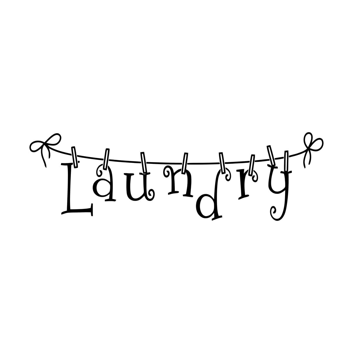 Lzhouting Wall Stickers 1067 Laundry Wall Decal Laundry Room Sign Quote Laundry Lettering Wall Sticker Bathroom Poster Vinyl Art Decor Sticker Small - 13X43cm