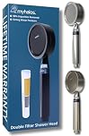 MyHalos® Shower Filter for Hard Water UK - High Pressure Filter Shower Head Set (no Hose) to Reduce Chlorine, Water Softener - Easy to Install Power Filtered Showerhead (Black)