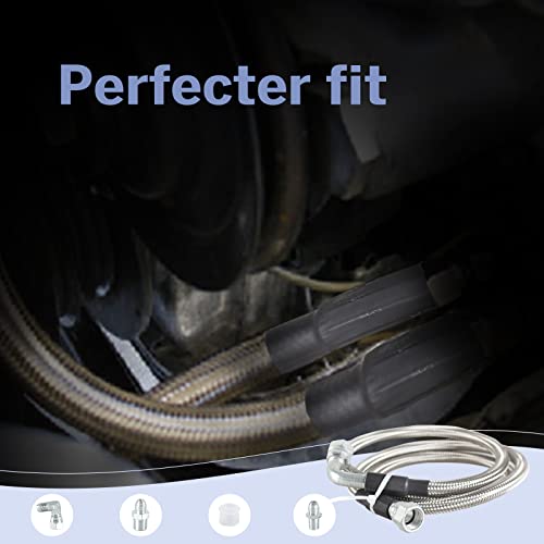 Gstp 6An Ss Transmission Cooler Hose Line Kitting Stainless Steel Braided Lines Compatible With Chevy Ford Mopar Replacement For Th350 700R4 Th400 Np-700Rtl #TOP6