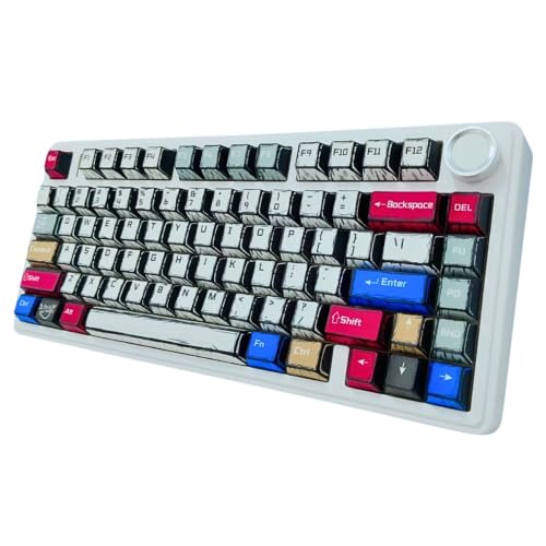 Aula F75 75% 3 Mode Wireless RGB Backlit Mechanical Keyboard with Knob | 80 Keys Compact Keyboard, Lost Packing Hotswappable | Bluetooth/2.4GHz/Type-C | Comic Keycap