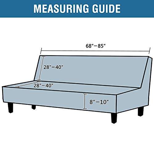 Real Velvet Futon Cover Armless Sofa Covers Sofa Bed Covers Stretch Futon Couch Cover Sofa Slipcover Furniture Protector Feature Thick Soft Cozy Velvet Fabric Form Fitted Stay In Place, Black #TOP6