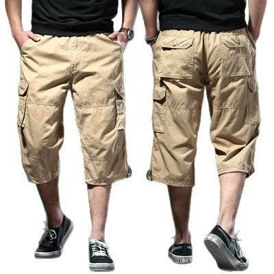 Short cargo homme ample multi-poches coton léger été vêtement de travail