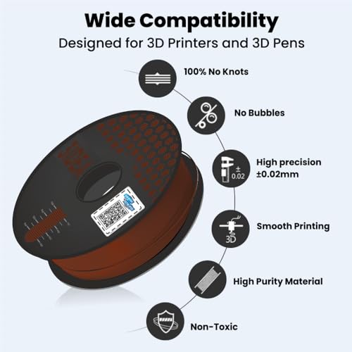 Image of 3Idea Premium PLA+ Brown 3D Printer Filament 1.75mm Dimensional Accuracy + /- 0.03mm Net Weight- 1 KG