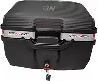 Bau Moto Bauleto Stoned 35 Litros C/Base Universal Traseiro Faixa Cinza