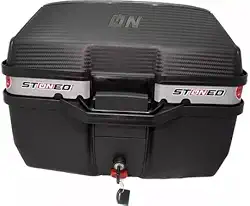 Bau Moto Bauleto Stoned 35 Litros C/Base Universal Traseiro Faixa Cinza