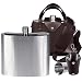 Homeland Juego de petaca Grande de 88 oz de Acero Inoxidable, petaca con Embudo y 4 Vasos pequeños Juego de petaca Plateada Padre Hombre (Color : Silver, Size : 88oz/2500ml)