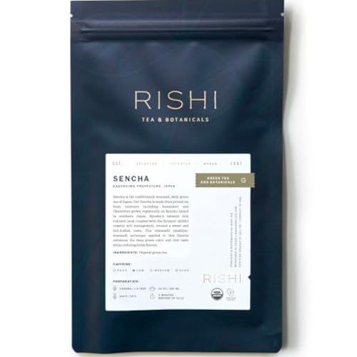 Rishi Tea Sencha Green Tea - Organic Loose Leaf Tea, Caffeinated Japanese Green Tea, Ideal for Hot or Iced Tea - 8.81 Ounces, 27+ Servings
