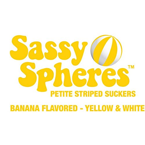 Banana Sassy Suckers Yellow Striped Ball Lollipops - Petite: 400-Piece Bag #TOP1