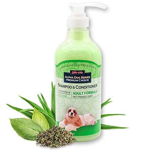 Alpha Dog Series Adult Dog Grooming Natural Dog Shampoo And Conditioner With Aloe Vera, Ph Balanced Shampoo For Dogs, Tear-Free, Moisturizing Dog Shampoo For Sensitive Skin - 26.4 Oz #TOP1