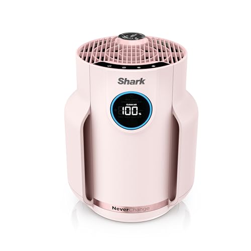 Shark Air Purifier for Home, NeverChange Compact Pro, for Bedroom, Nursery, Home Office, Dorm, HEPA-Exceeding Filter, Captures Pollutants, Pet Dander, Dust, Odor, Smoke, and More, HP072PK, Quartz
