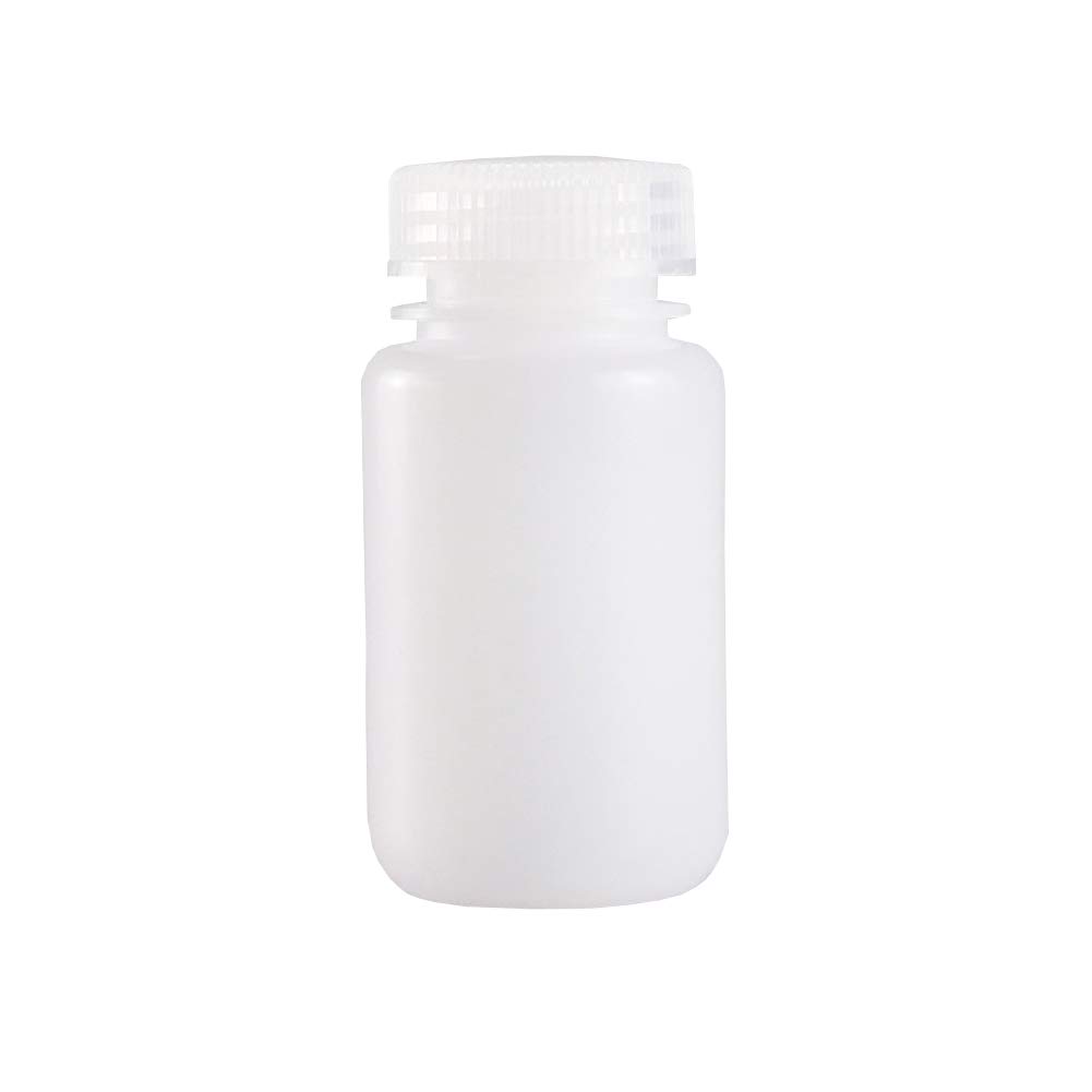 Buy Tansoole White Plastic Bottles HDPE Clear Empty with Caps 125ml Wide Mouth Plastic Lab