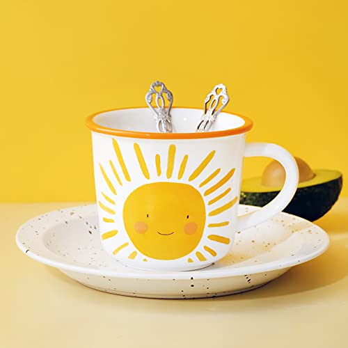 Treewoo Cute Sunshine Mug 12Oz Good Morning Ceramic Cup With Handle Coffee Tea Milk Water Mug Gift For Men Women Dishwasher And Microwave Safe #TOP1