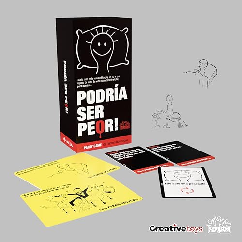 Creative Toys | Podría Ser Peor - Juego de Cartas para Adultos, Humor Negro, Narrativa Sarcástica y Cartas XL, 220 Cartas + 110 XL, Ideal para Fiestas, Reuniones y Jueces Sin Corazón - imagen 3