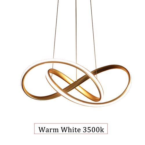Houdes Modern Acrylic Chandeliers Pendant Lighting Gold Led Ceiling Light Fixture For Dining Room Kitchen Study Room Dimmable With Remote 50Cm #TOP2